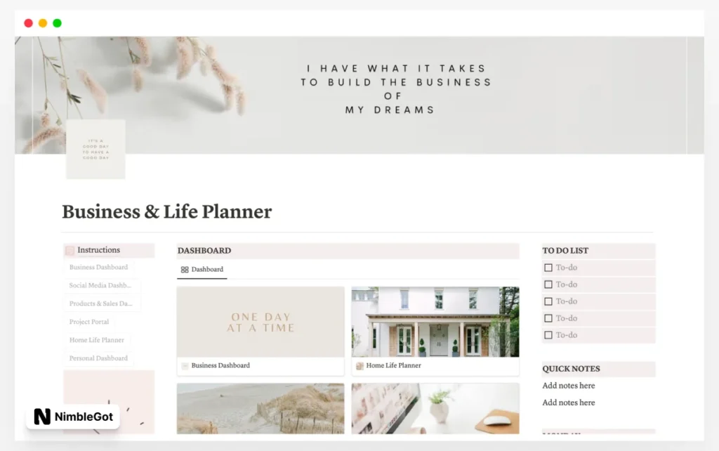 Notion Business & Family Life Planner