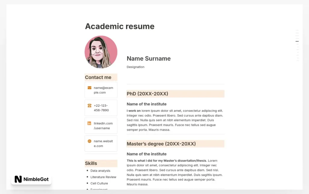 Academic resume