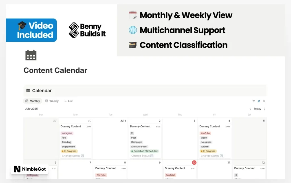 Content Calendar (2025)