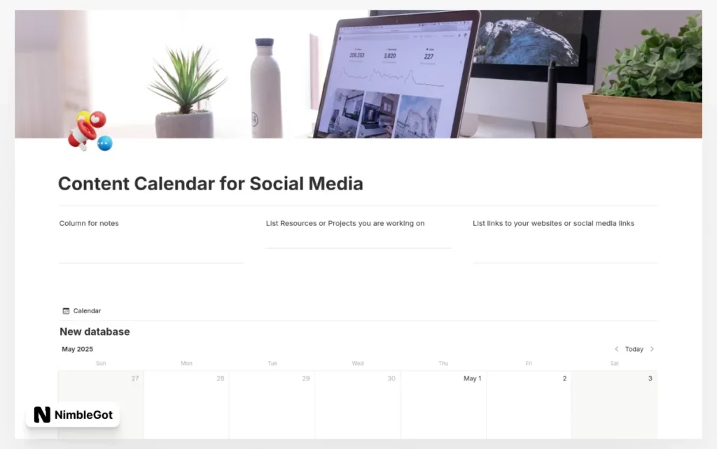 Simple Social Media Content Calendar