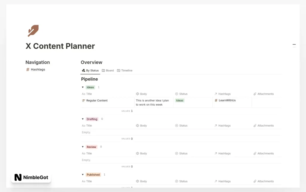 Twitter(X) Content Planner