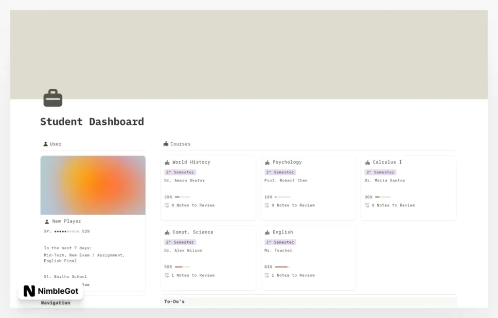 Gamified Student Dashboard
