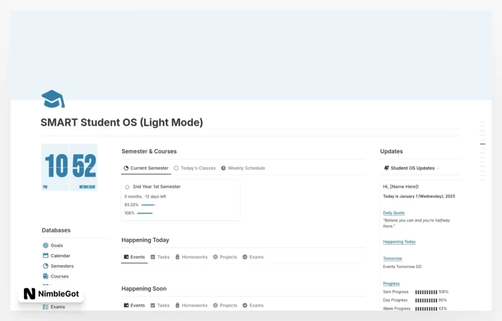 Student Planner (SMART Student OS)