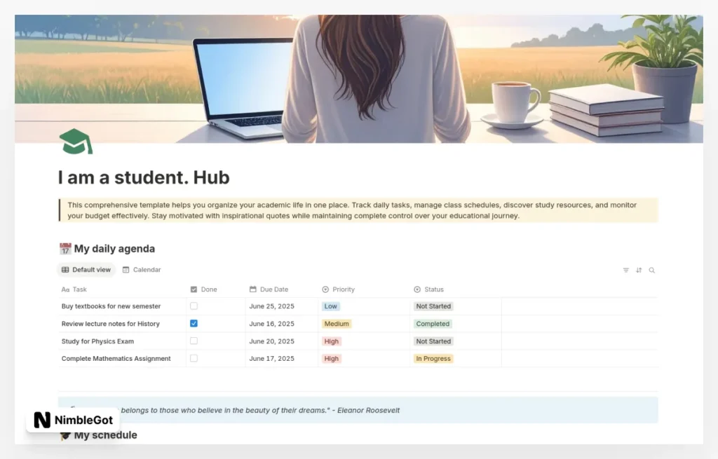 I am a student. Learning Hub