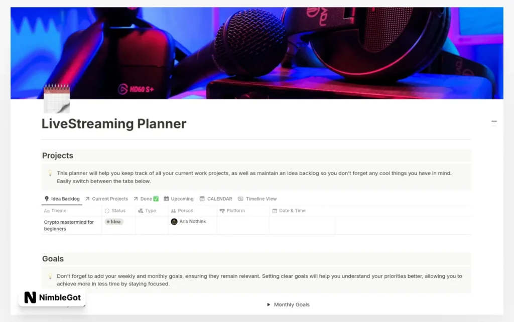 LiveStreaming Planner