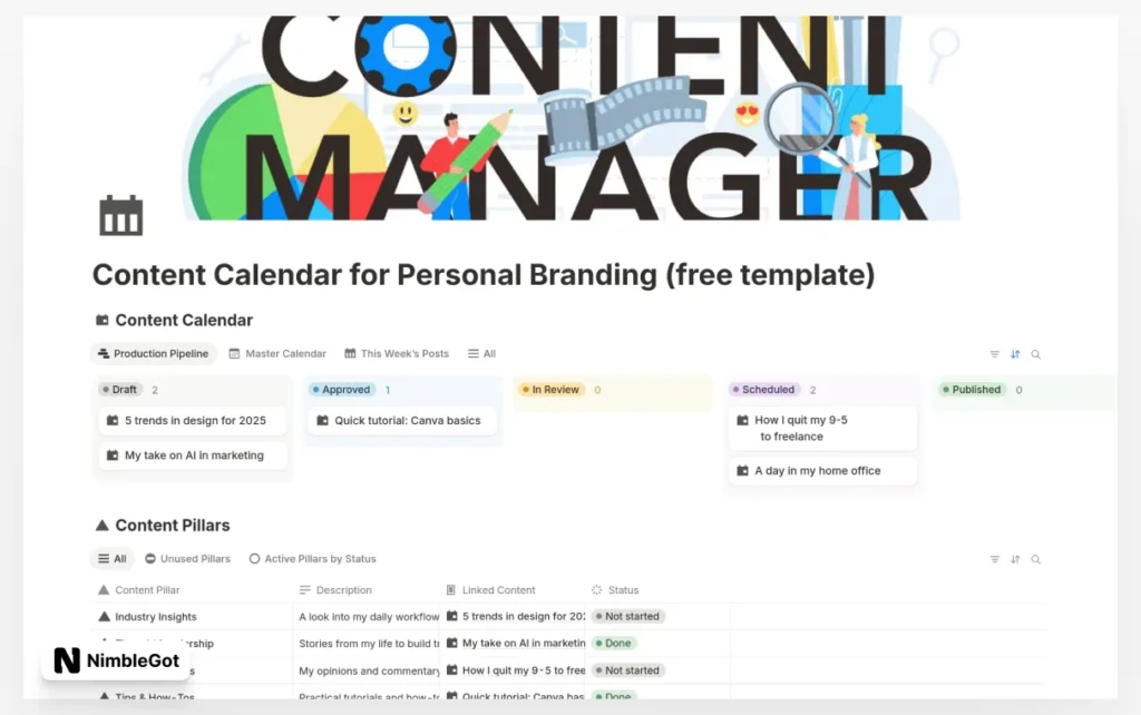 Content Calendar for Personal Branding