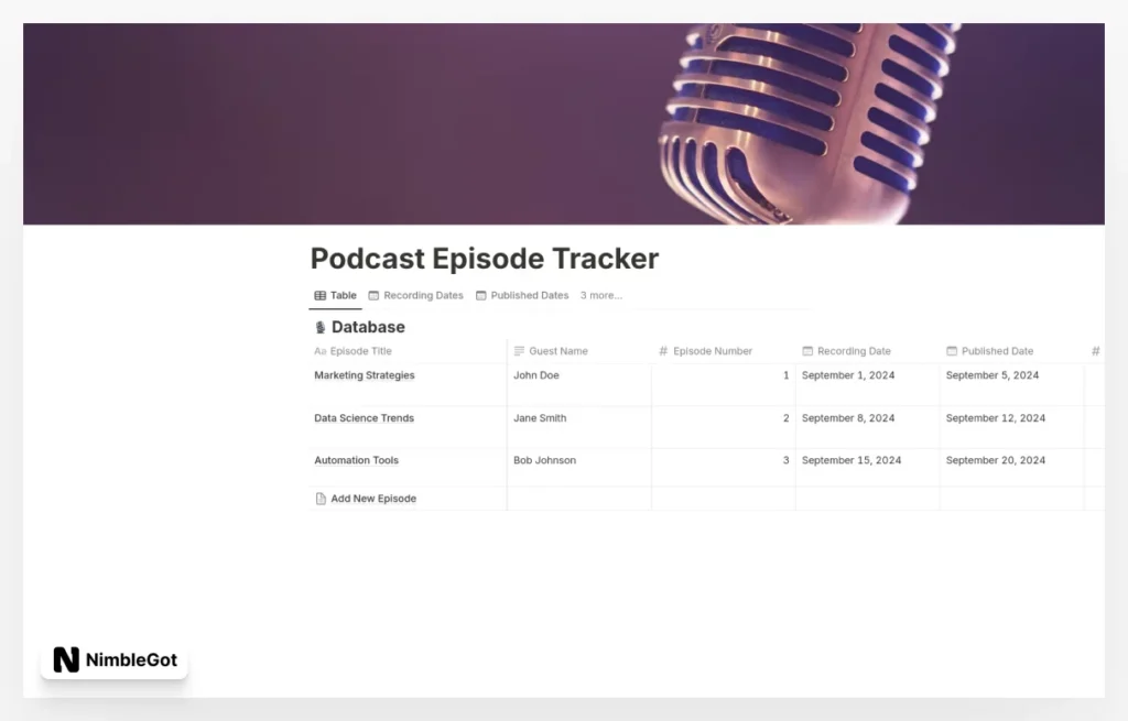 Podcast Episode Tracker