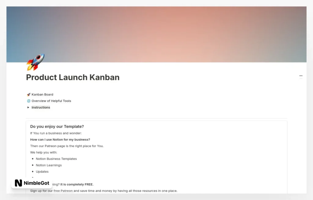 Product Launch Kanban