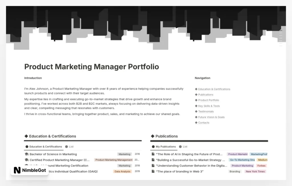Product Marketing Manager Portfolio - Perfect CV