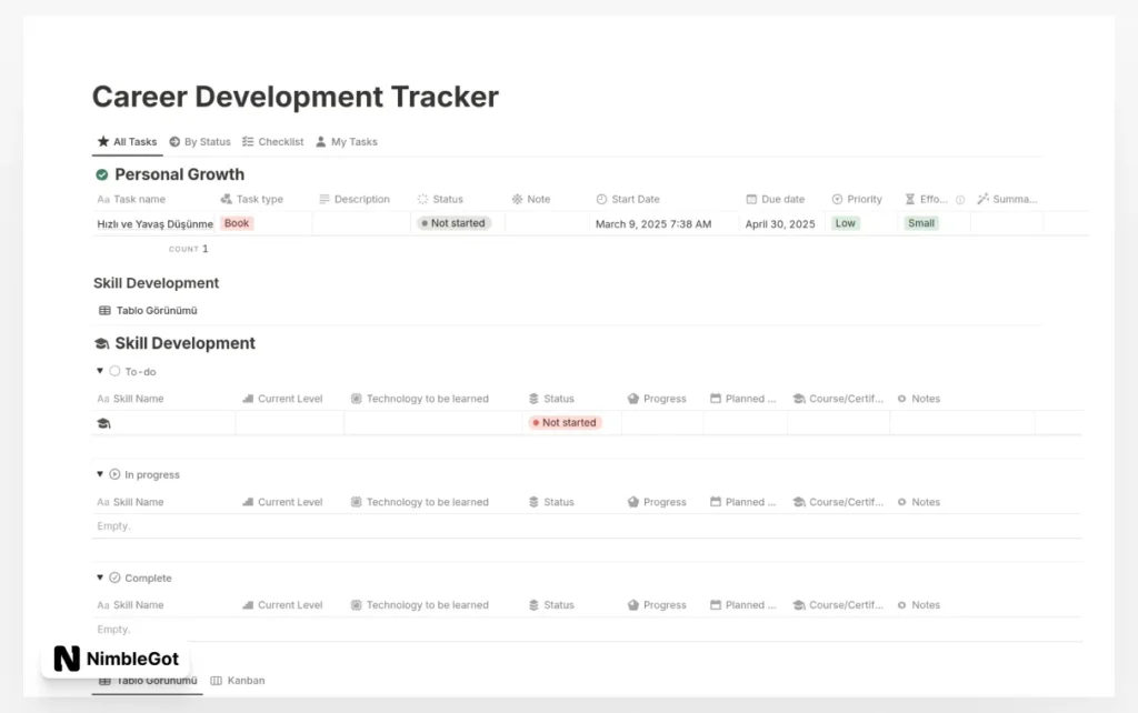 Career Development Tracker