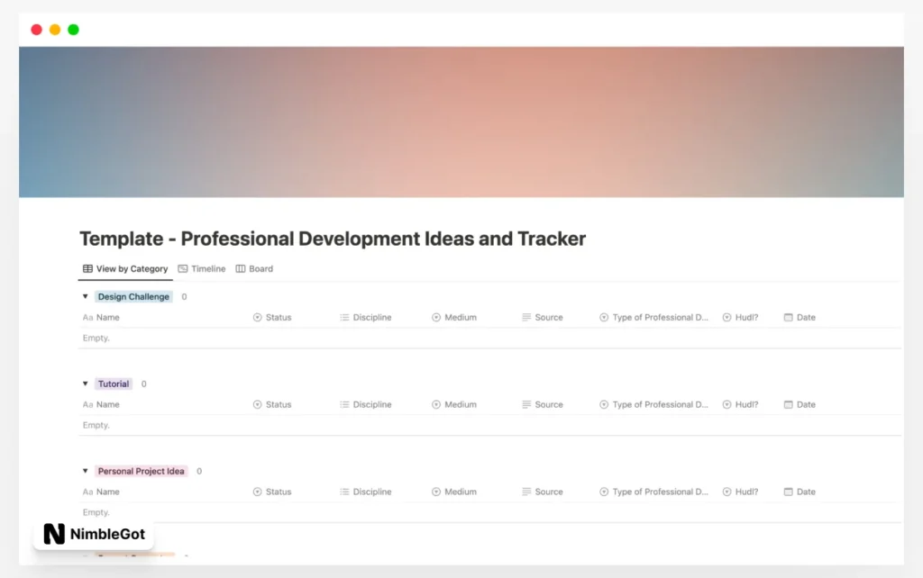 Professional Development Ideas and Tracker