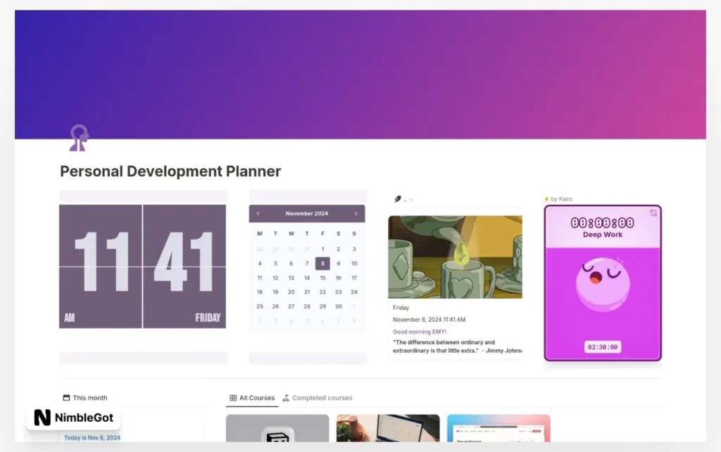 Personal development planner