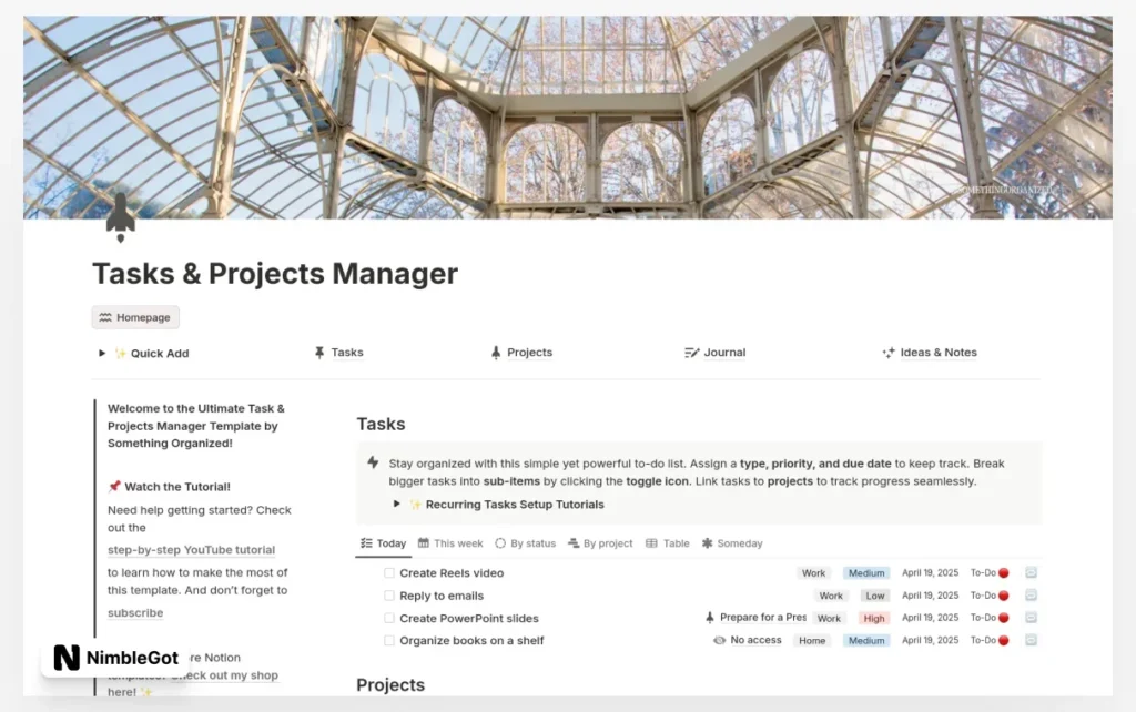 Tasks & Projects Manager, To-Do Lists, Recurring