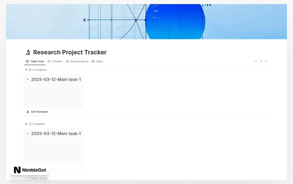 Research Project Tracker