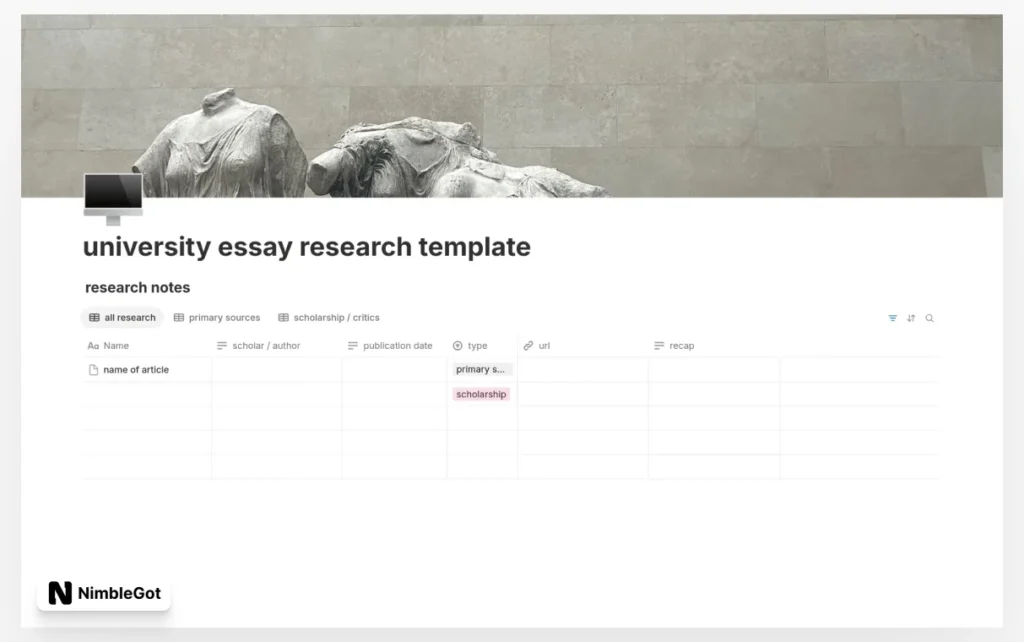 University research table