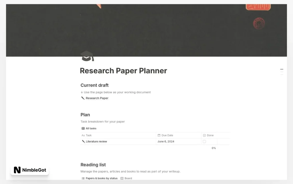 Research Paper Planner