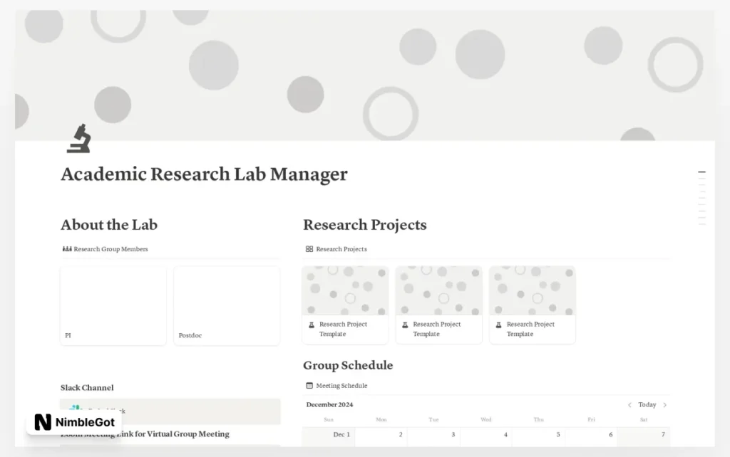 Academic Research Lab Manager
