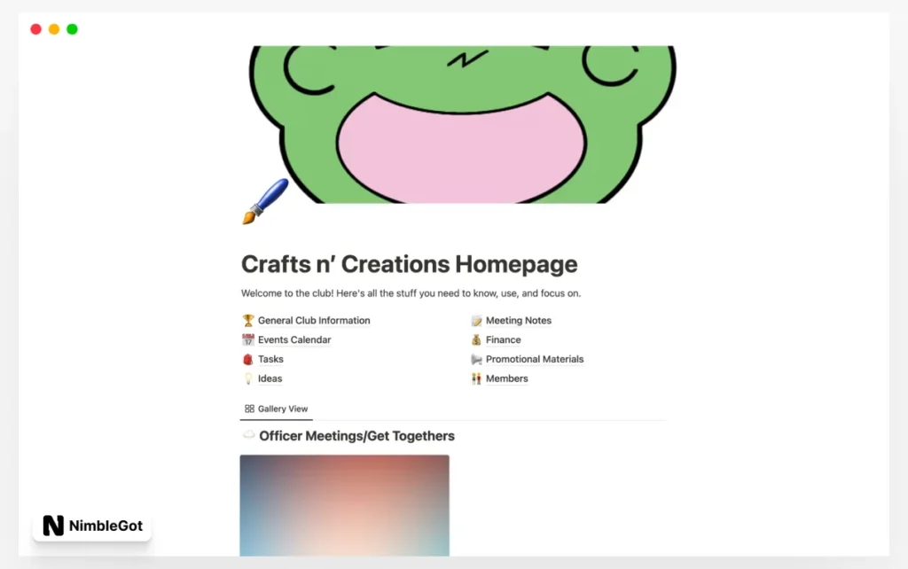 Crafts n’ Creations Club Organization