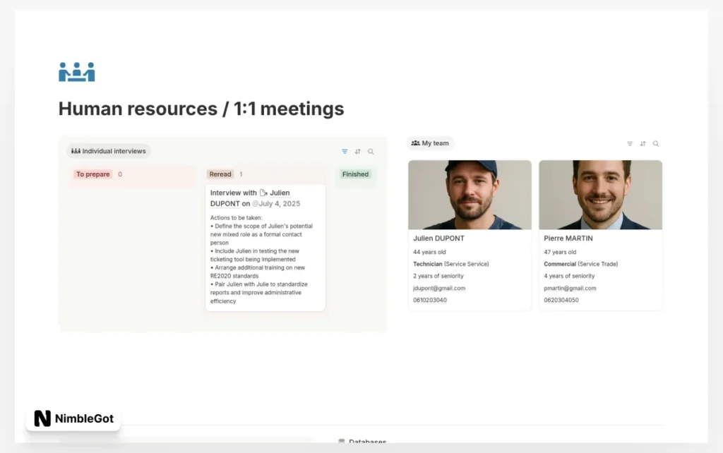Human Resources / Individual Interviews