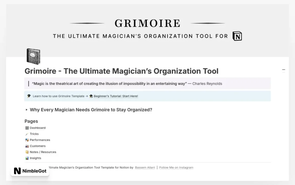 Grimoire - The Magician's Organization Tool