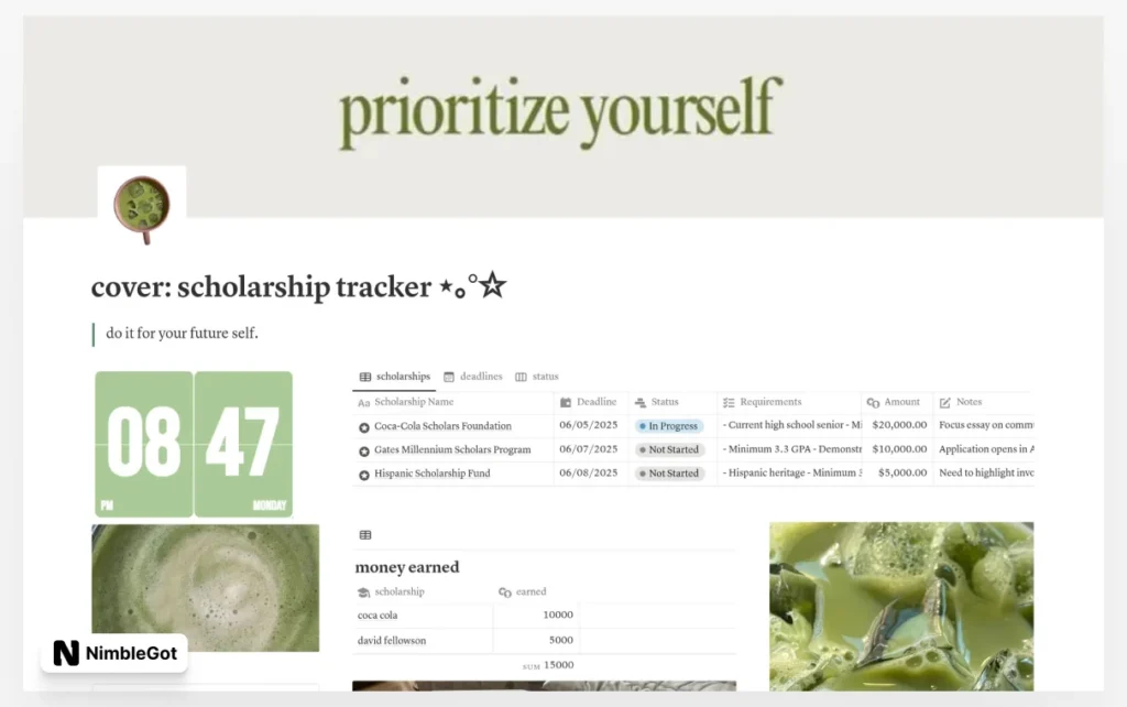 Scholarship tracker