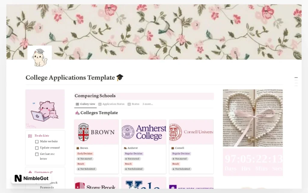 College applications manager