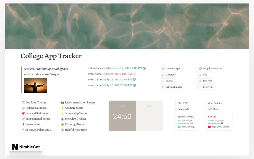 College Application Tracker