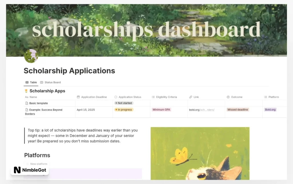Scholarship Applications Dashboard