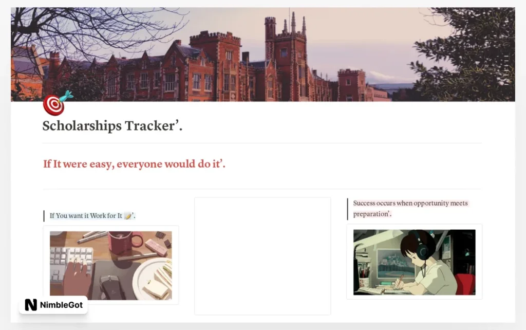 Scholarship Tracker'.