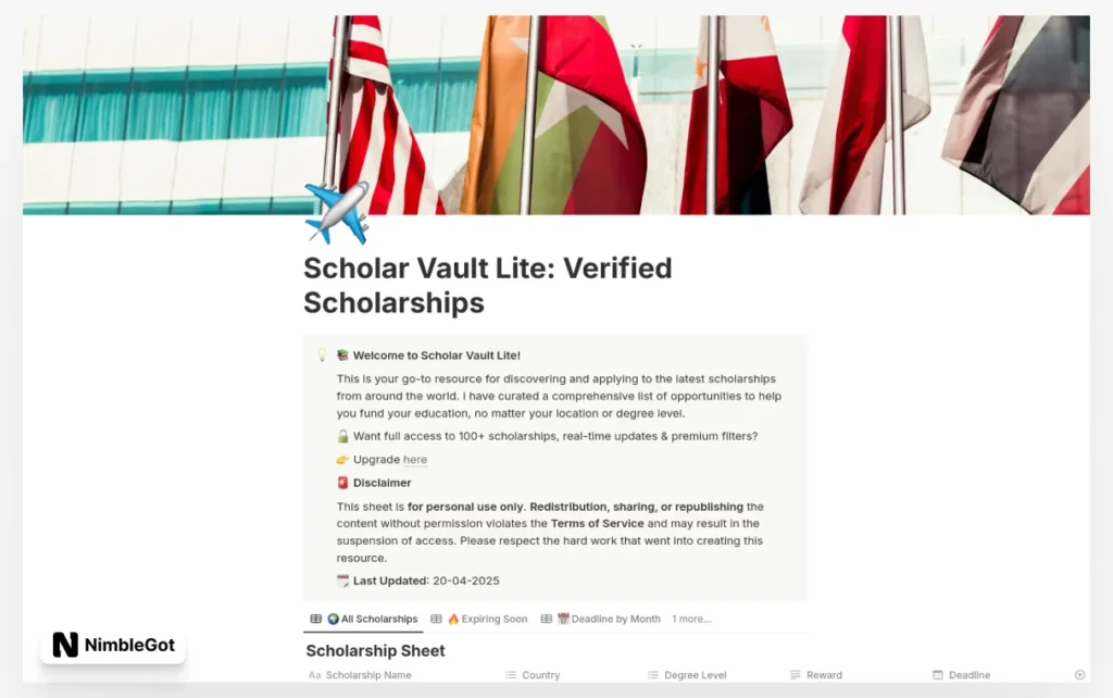 Scholar Vault Lite: Verified Scholarships