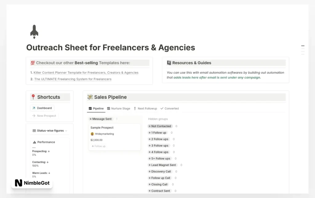 Outreach Sheet for Freelancers & Agencies