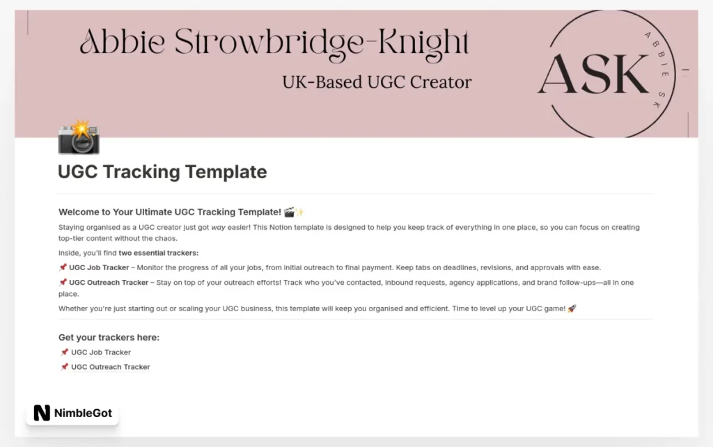Abbie's UGC Tracker