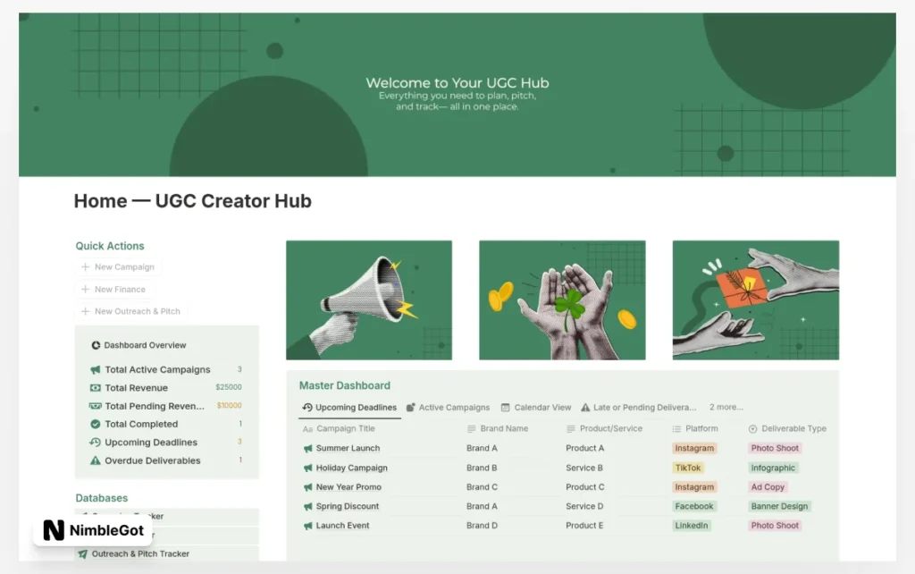 UGC Creator Hub— Campaigns, Pitches, and Finance!