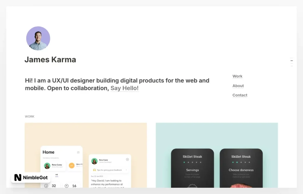 Minimal - Portfolio for UI/UX designers