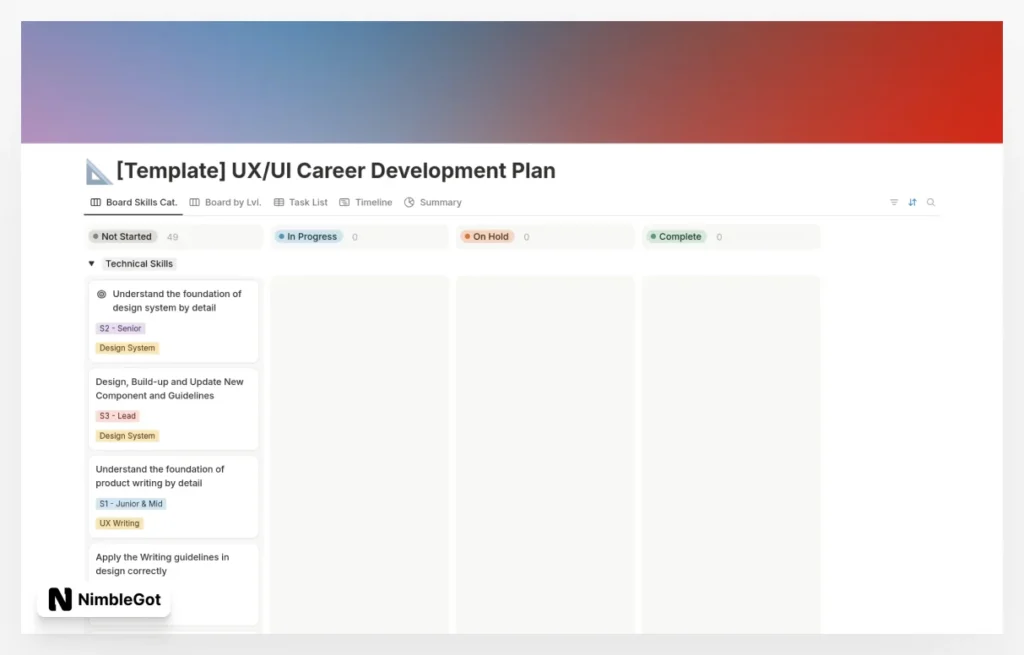 UX/UI Career Development Plan