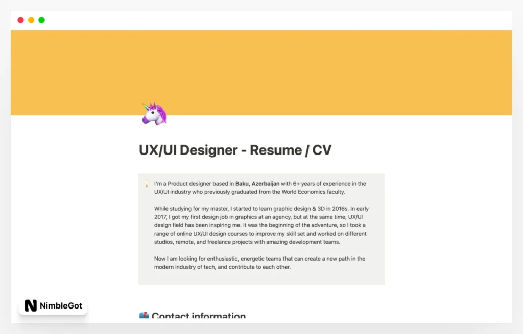 Product Designer - Resume Template