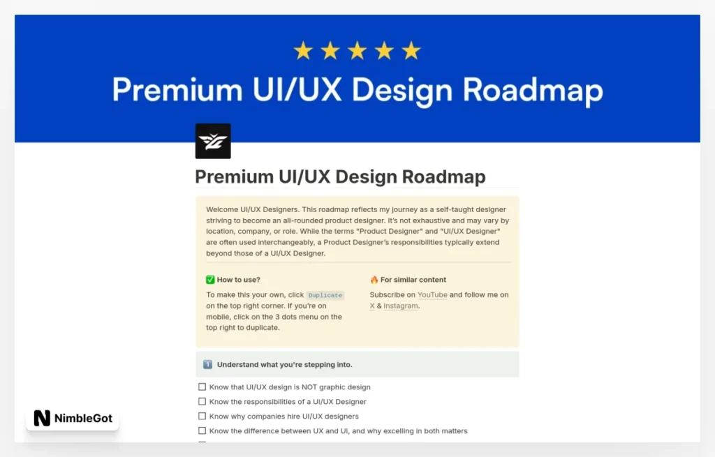 Premium UI/UX Design Roadmap