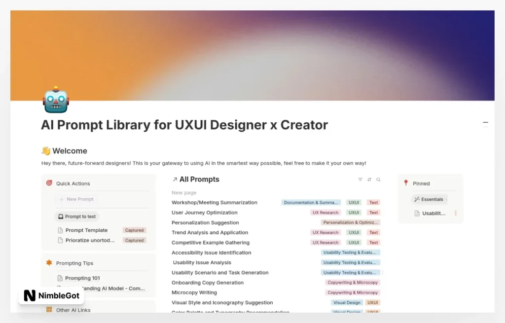 AI Prompt Library for UXUI Designer x Creator