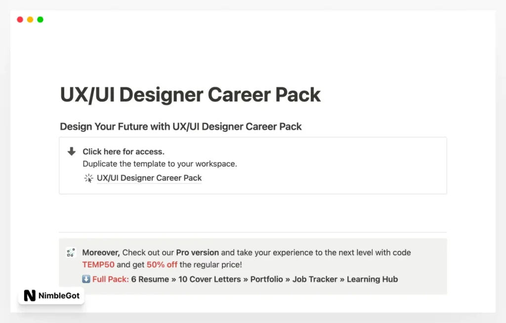 UX/UI Designer Career Pack