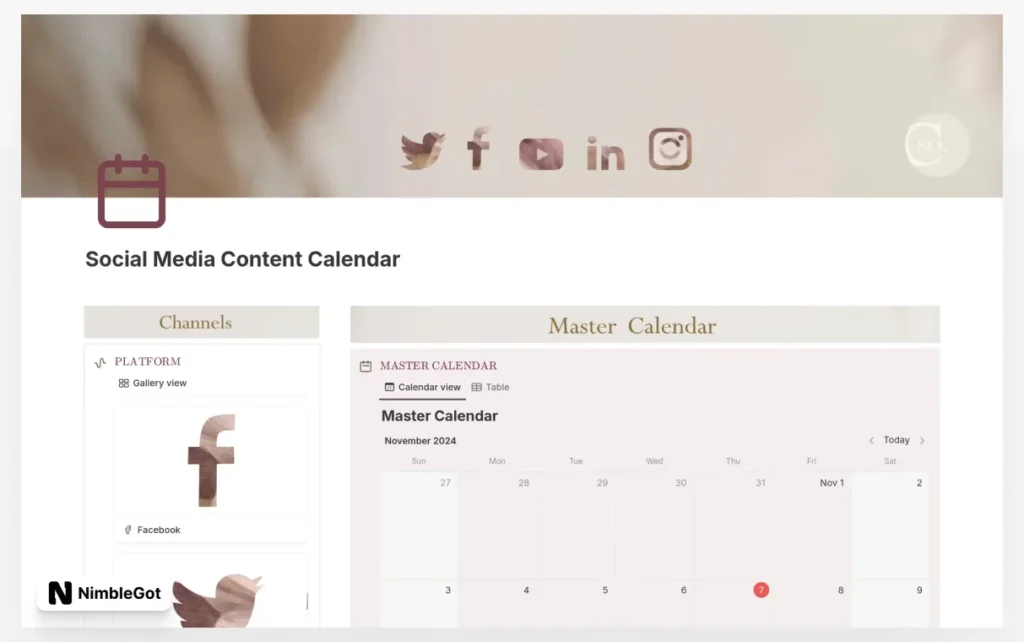 Social Media Content Calendar