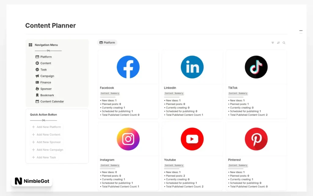 Social Media Content Planner - Content Calendar