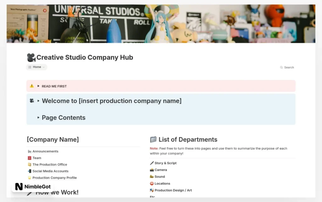Creative Studio Company Hub