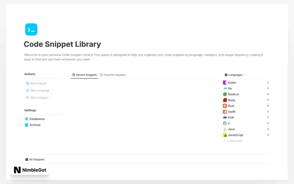 Code Snippet Library