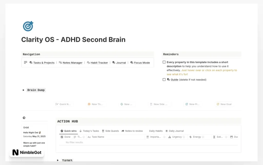 Clarity OS - ADHD Second Brain