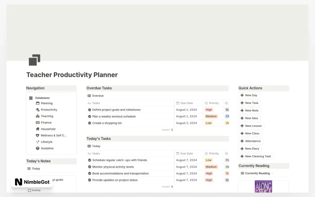 All in One Teacher Productivity Planner