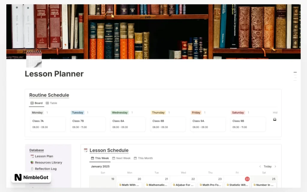 Lesson Planner for Teacher