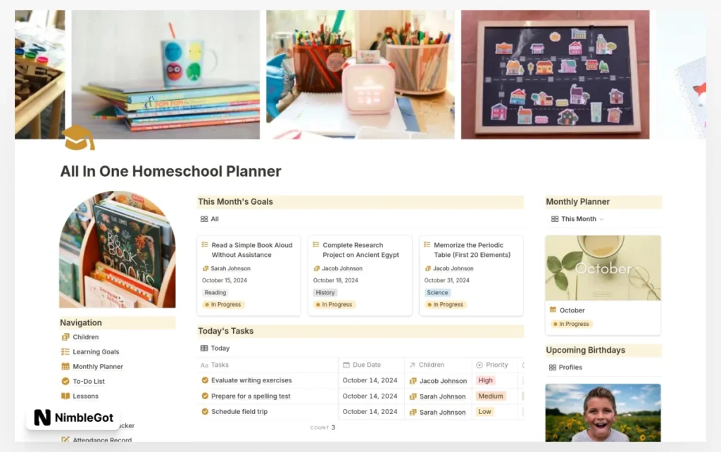 All in One Homeschool Planner for Multiple Kids
