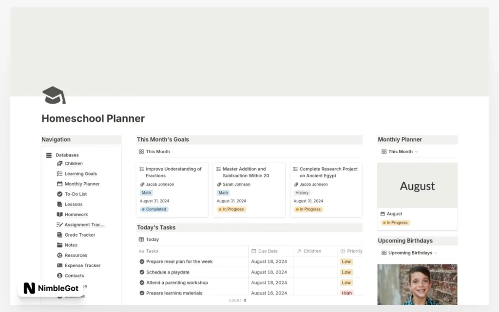 Homeschool Planner for Multiple Kids