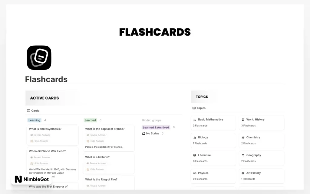 Flashcards
