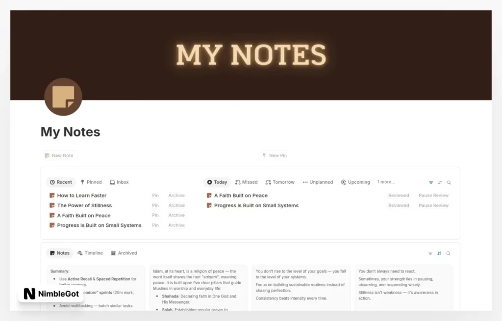 My Notes